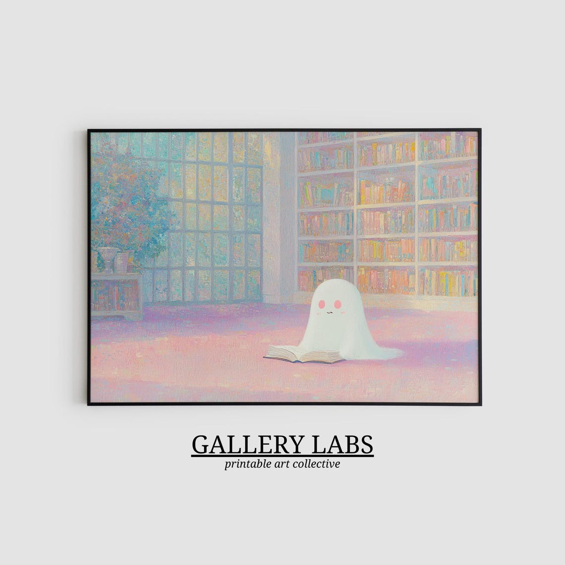 Pink Library Ghost Print Girly Halloween Cute Spooky Decor Pink Halloween Wall Art Girls Room Decor - Image 2