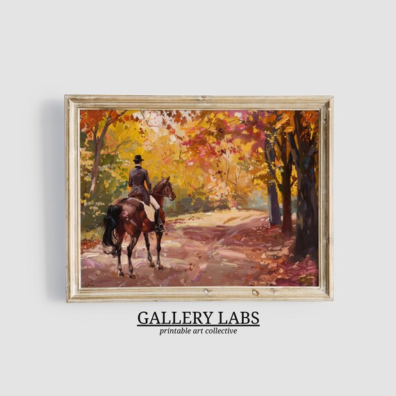 Chestnut Horse Portrait Warm Autumn Equestrian Stable Art Print