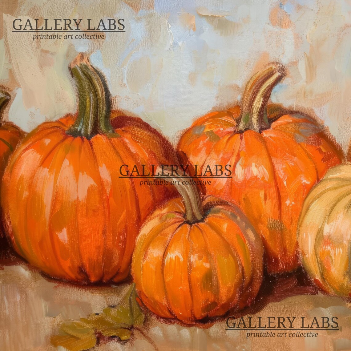 Orange Pumpkins Still Life Harvest Fall Farmhouse Halloween Wall Art Print - Image 4