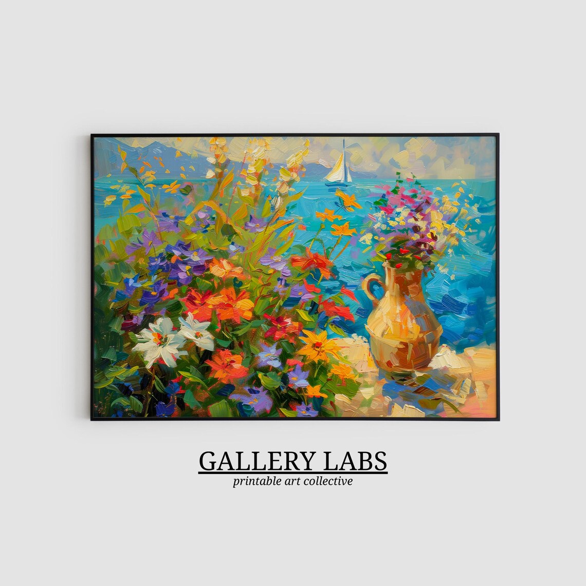 Coastal Wildflowers Abstract Floral Seaside Meadow Art Print - Image 2