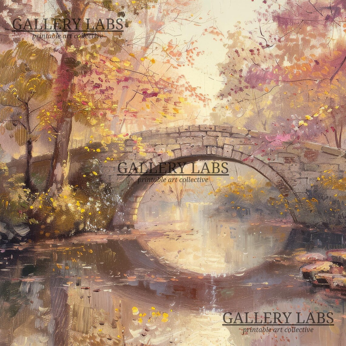 Golden Autumn Forest Fall Foliage Dense Woodland Scene Art Print - Image 4