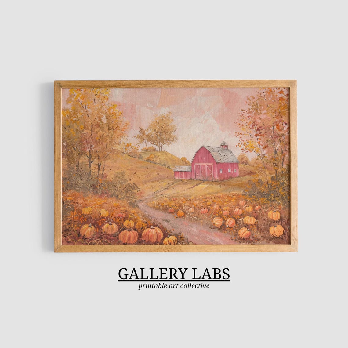 Pink Pumpkin Patch Fall Harvest Sweet Patch Autumn Art Print - Image 3