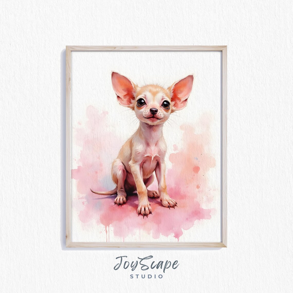 Baby Chihuahua Puppy Watercolor Cute Nursery Sweet Dog Art Print