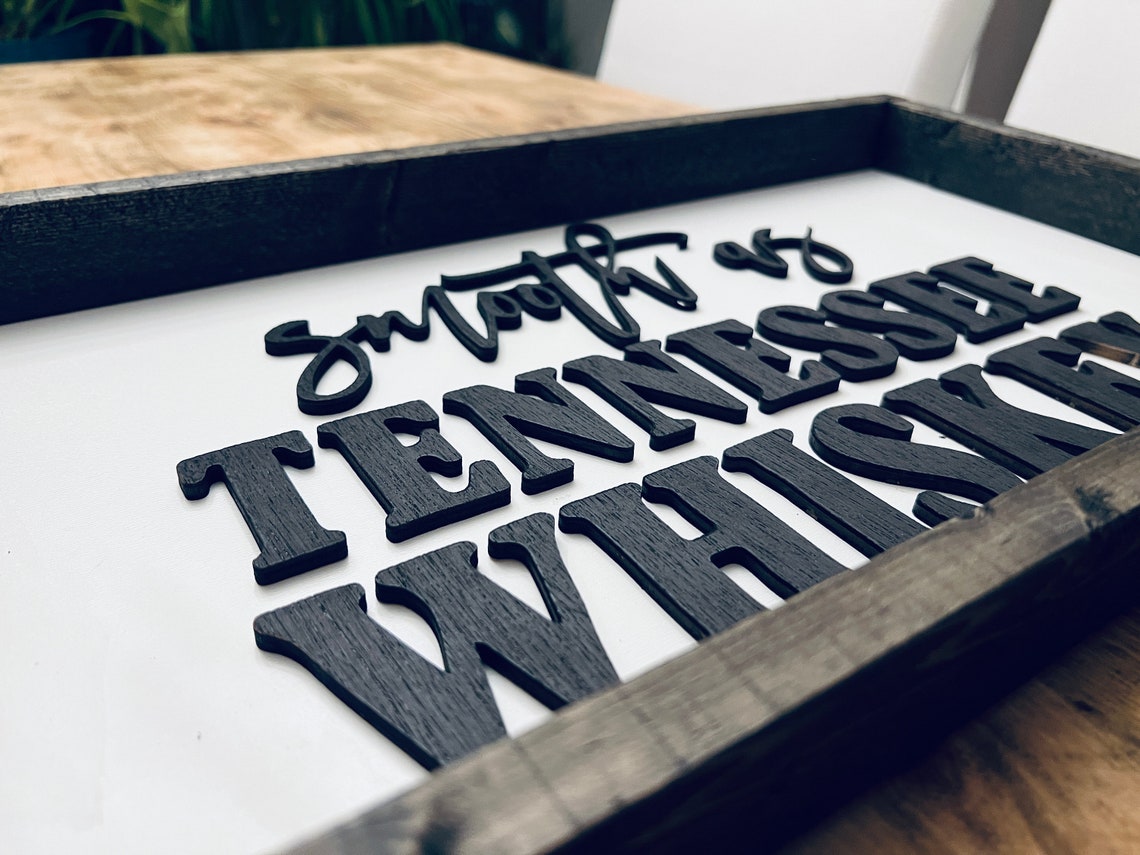 Smooth as Tennessee Whiskey Man Cave Bar Sign Bourbon Wall Art