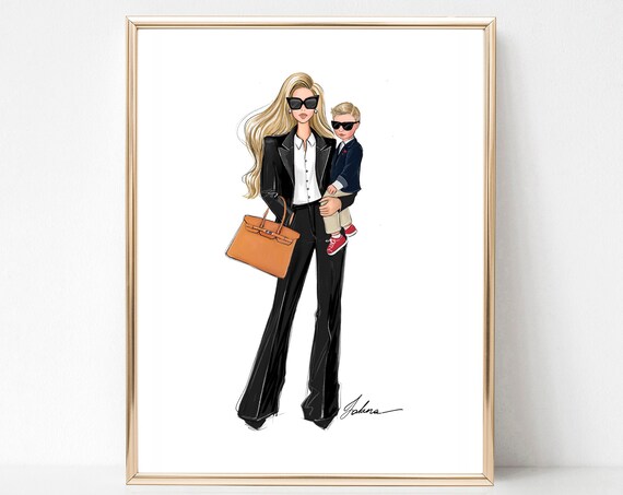 Boss Mom Of Boy Personalized Fashion Art Print