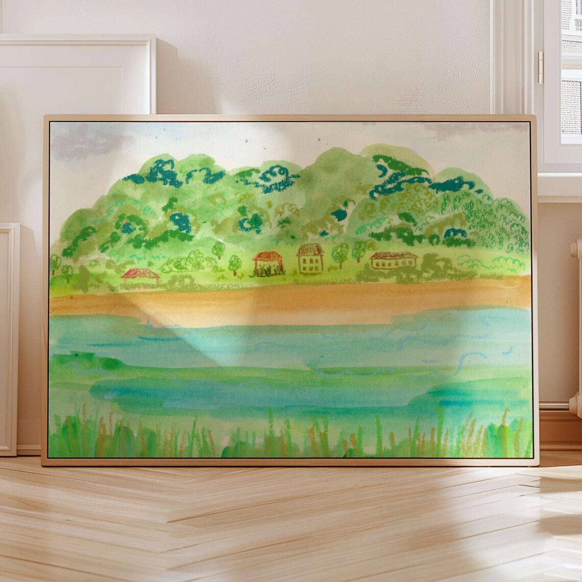 Colorful Greenery Scenery Acrylic Art Print