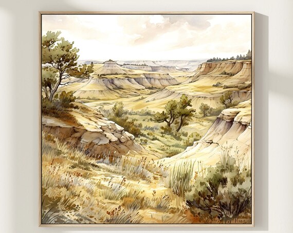 Theodore Roosevelt National Park Golden Buttes Canyon Poster