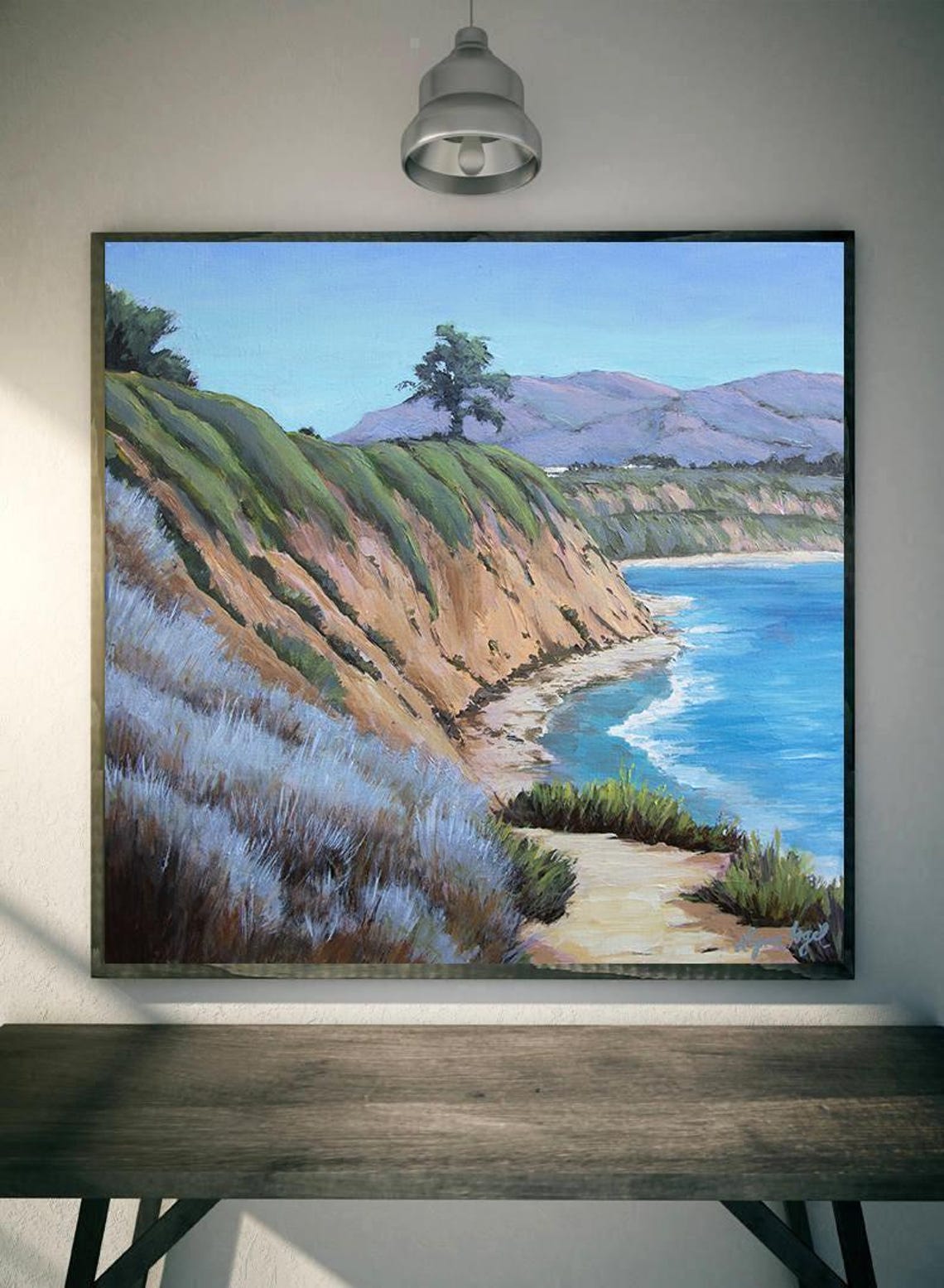 Carpinteria Bluffs Ocean Cliff Path Coastal View Travel Poster