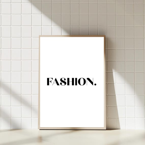Fashion Print Minimalist Black Typography White Background