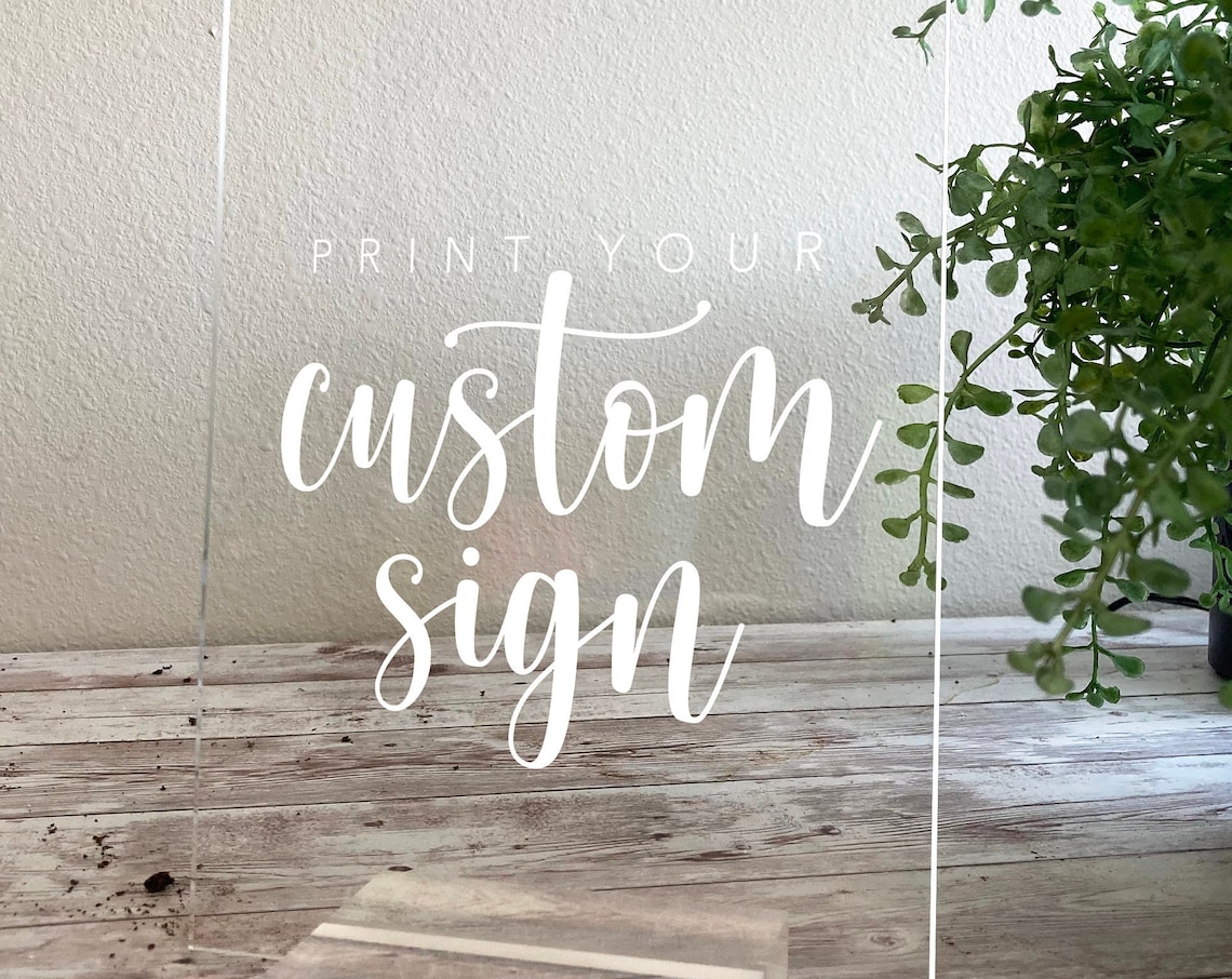 Custom Acrylic Sign, Minimalist Personalizable Plaque