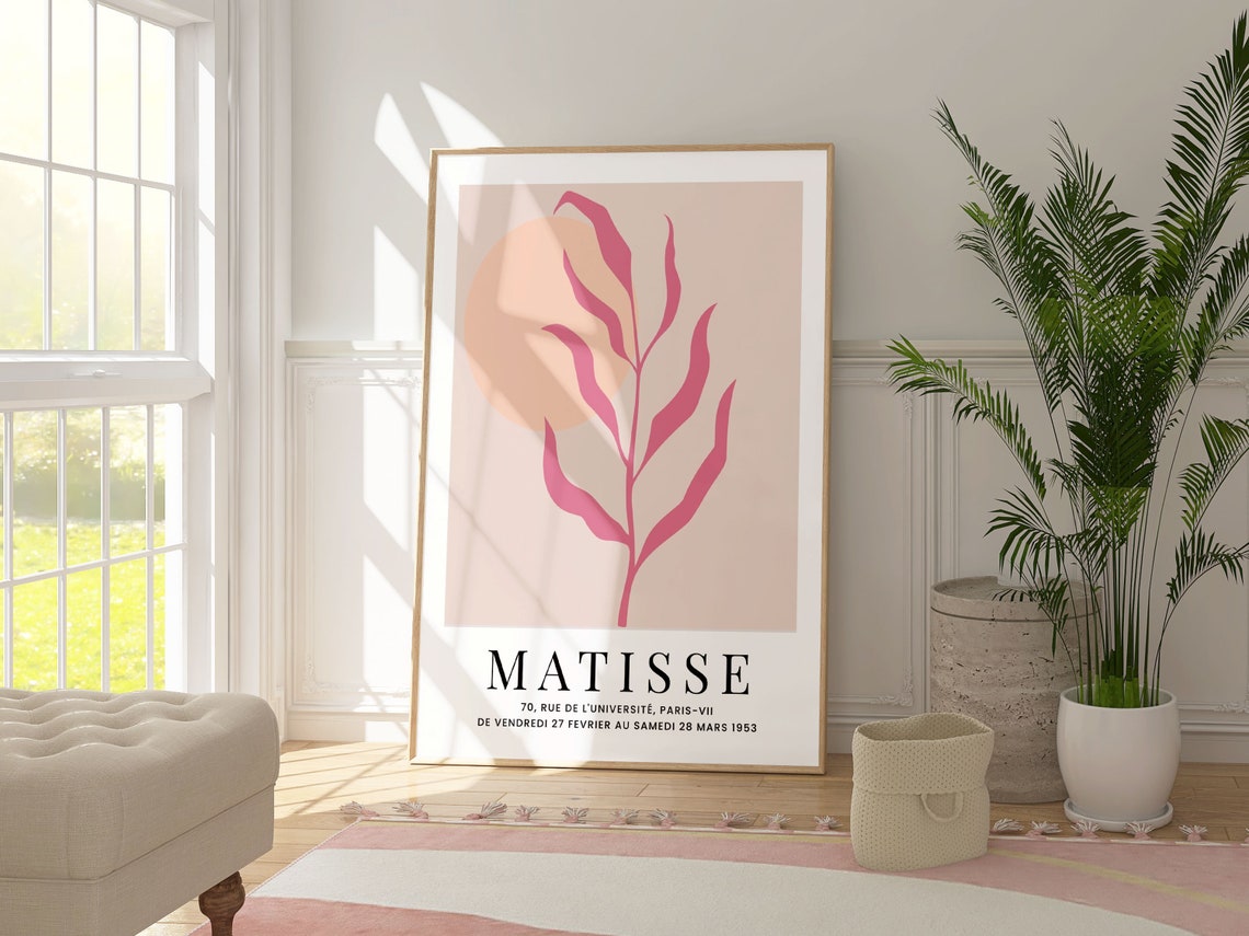 Henri Matisse 1953 Paris Exhibition Pink Abstract Cut Out Poster - Image 5