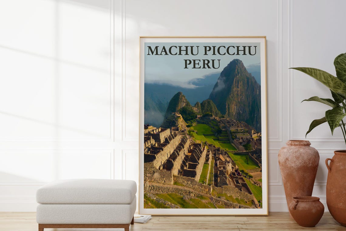 Machu Picchu Peru Travel Poster Incan Ruins Andes Mountain View Print - Image 3