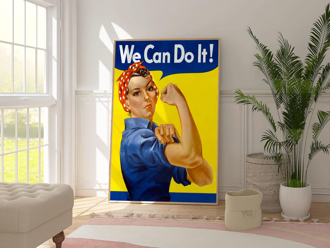 We Can Do It Rosie The Riveter Vintage Iconic WWII Feminist Poster - Image 4