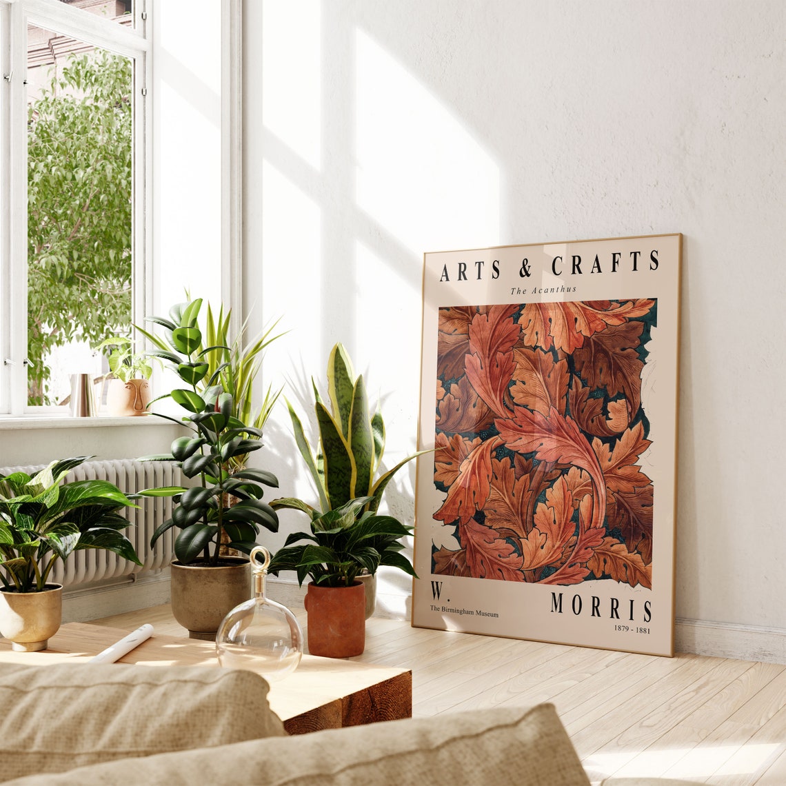 William Morris The Acanthus Arts Crafts Rust Leaf Pattern Poster - Image 4