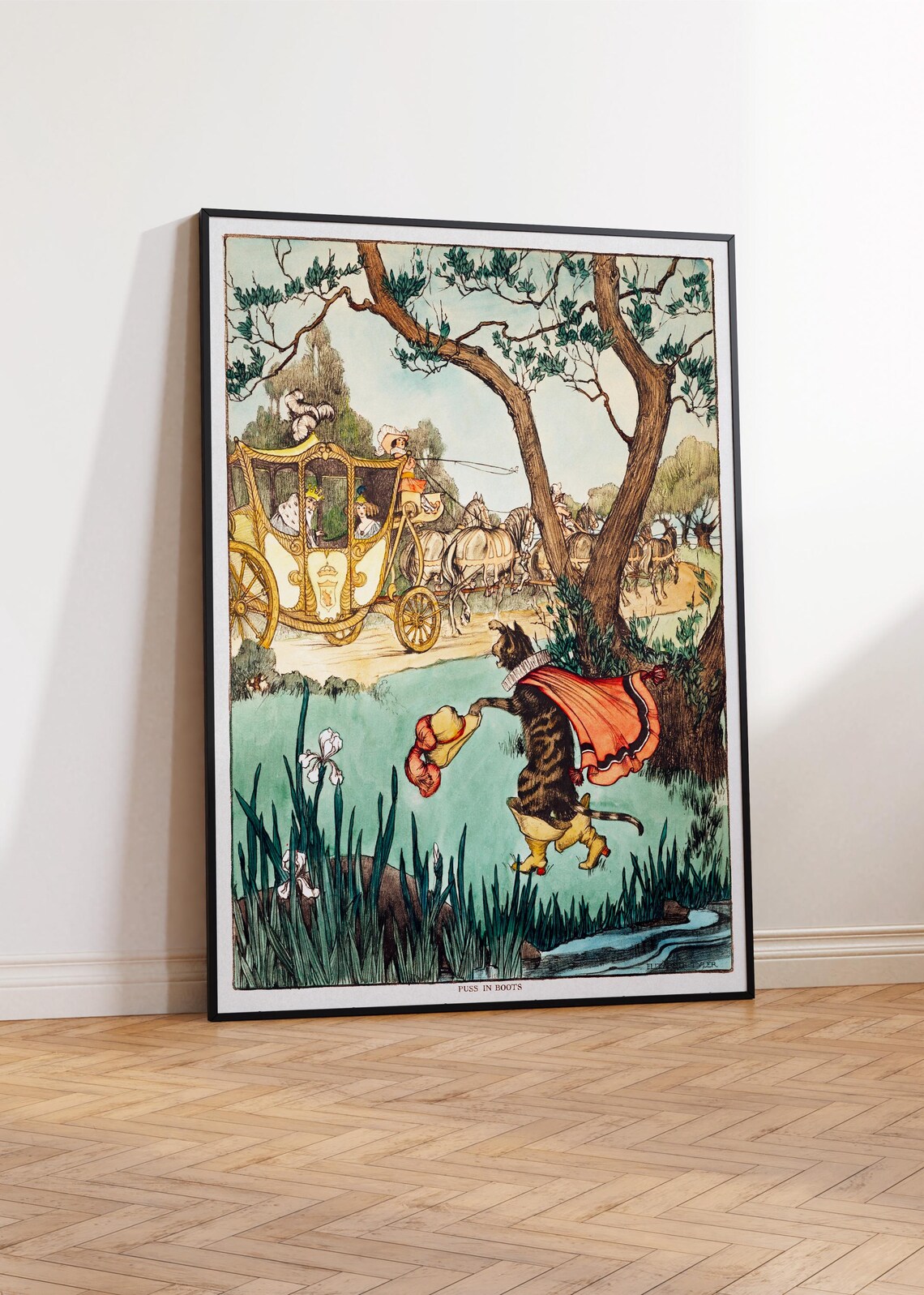 Puss In Boots Vintage Storybook Illustration Fairy Tale Cat Art Print - Image 3