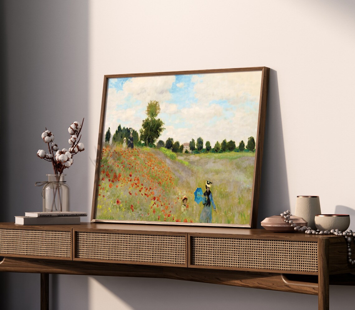 Claude Monet Poppies At Argenteuil 1873 Impressionist Field Landscape Poster - Image 2