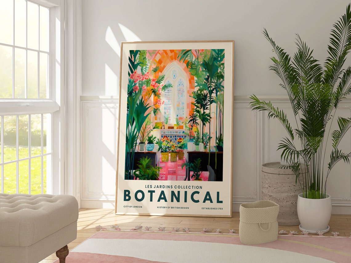 Botanical Greenhouse Conservatory Art Print London Les Jardins Poster - Image 2