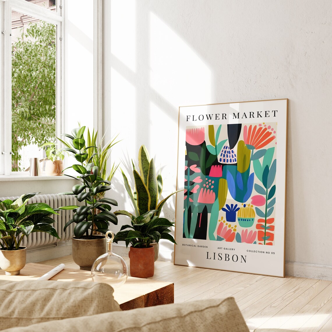 Lisbon Flower Market, Minimalist Botanical Art Print - Image 2