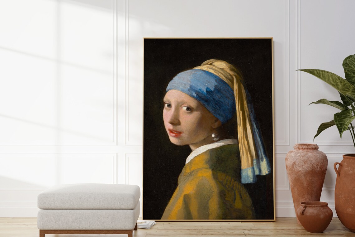Vermeer Girl with a Pearl Earring Dutch Golden Age Portrait Print - Image 4