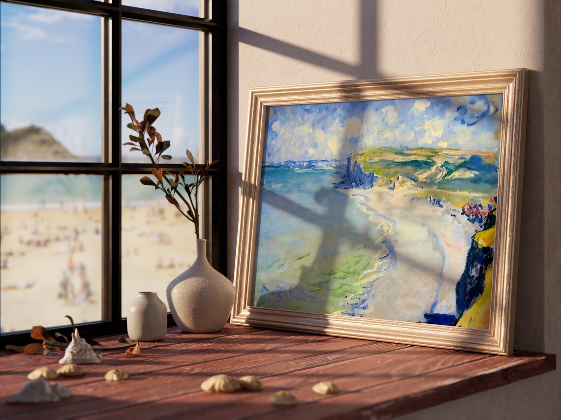 Monet's The Beach at Pourville, Scenic Landscape Art Print - Image 3