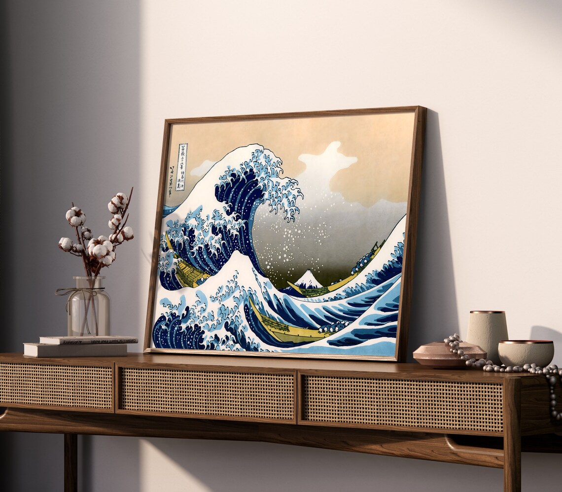 Hokusai The Great Wave Off Kanagawa Print Japanese Woodblock Seascape Poster - Image 2