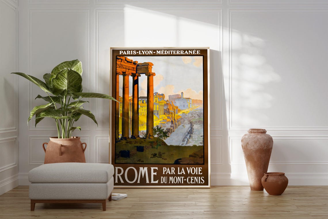 Rome Travel Print Classic Italian Landmarks Art Vintage Travel Poster Elegant Italian Decor Popular Capital City Artwork Travelers Gift - Image 2