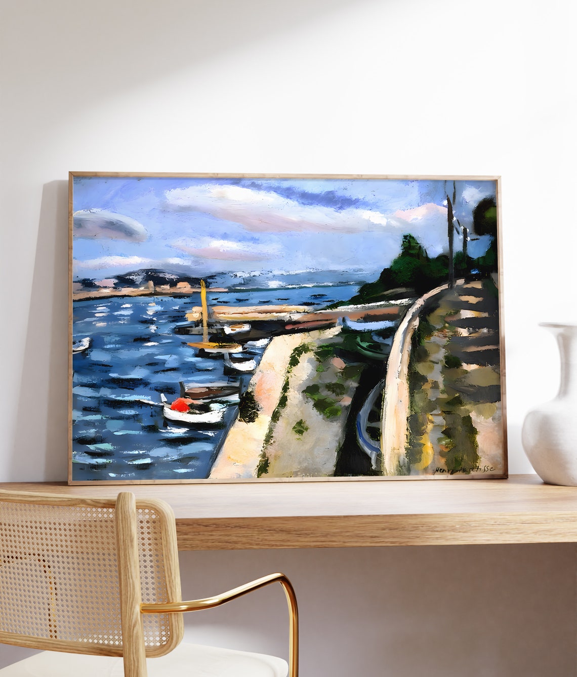Henri Matisse View of Antibes Harbor Boats Blue Sea Painting Poster - Image 2