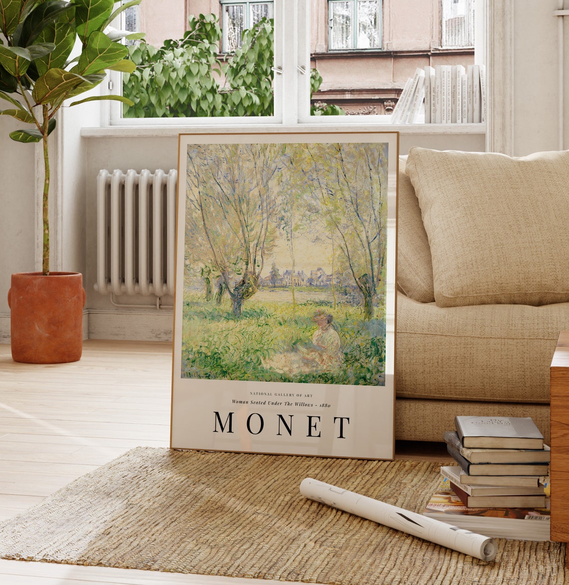 Claude Monet Woman Seated Under the Willows Impressionist Poster - Image 2