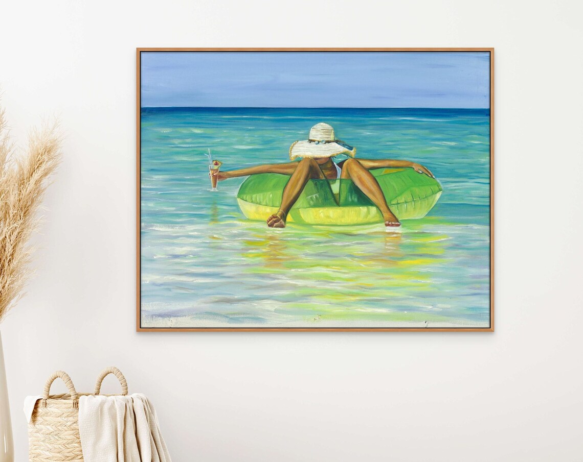 Floating In Crystal Clear Waters Coastal Art Print