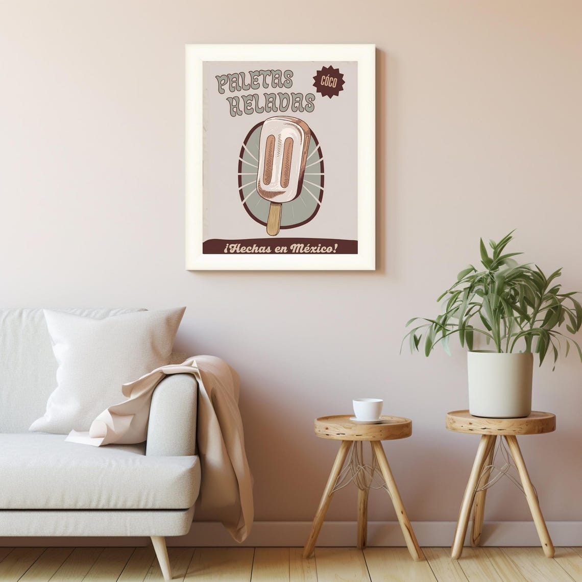 Paletas Heladas Coco Vintage Mexican Ice Pop Sweet Kitchen Poster