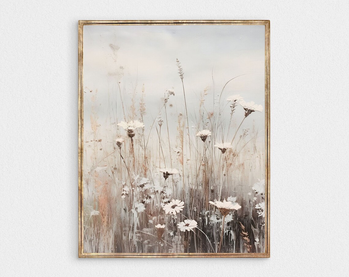Neutral Watercolor Painting Botanical Wall Art Print Flower Wall Decor Moody Wall Art French Country Decor Natural Aesthetic Print 017 - Image 4