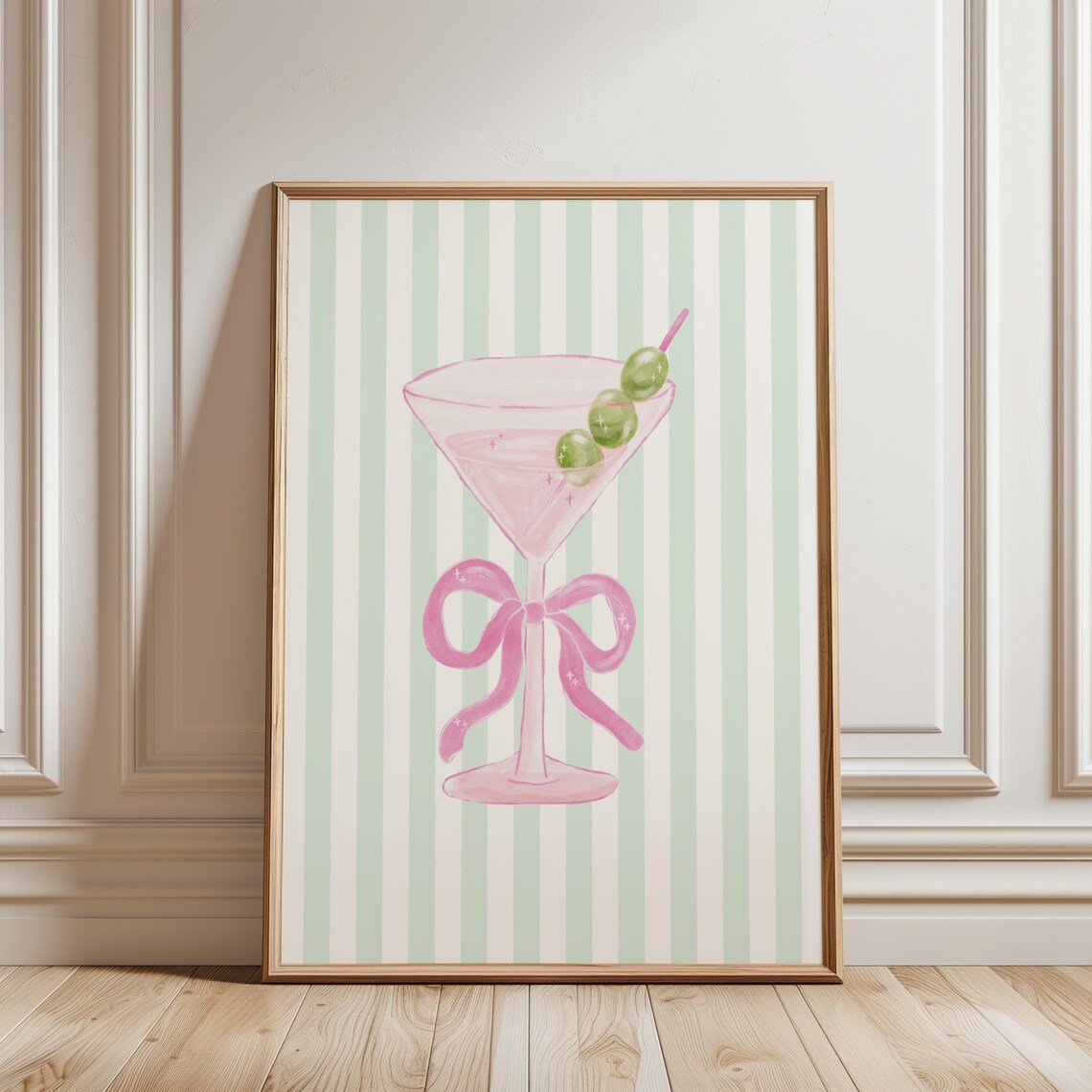 Minimalist Cocktail Print Modern Bar Cart Art