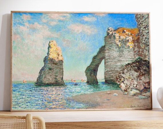 Claude Monet The Cliffs At Etretat Arch Seascape Normandy Coast Poster