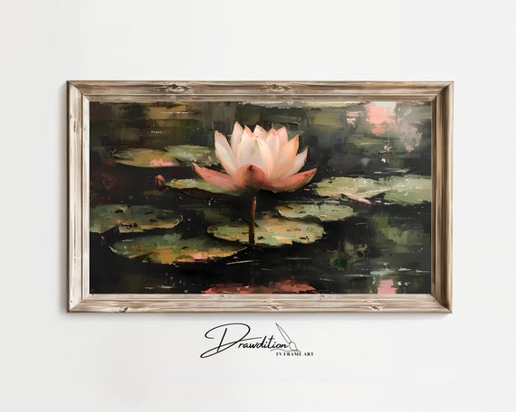 Frame Tv Art Water Lily Frame Tv Art Water Lily Painting Frame Tv Art Pond Painting Frame Tv Art Tropical Water Lily