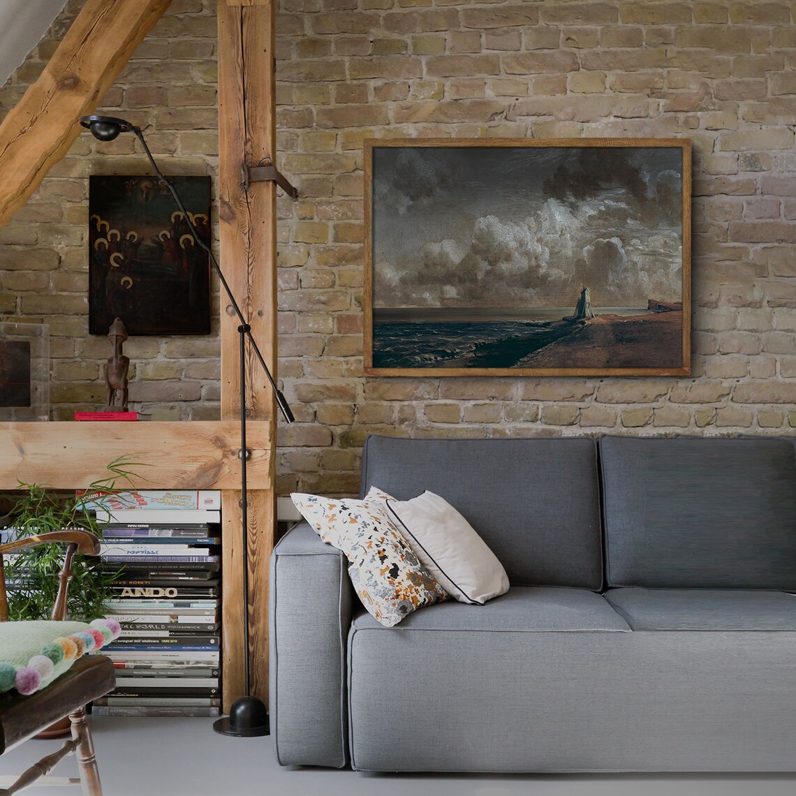 Vintage Moody Coastal Seascape Art Print - Image 4