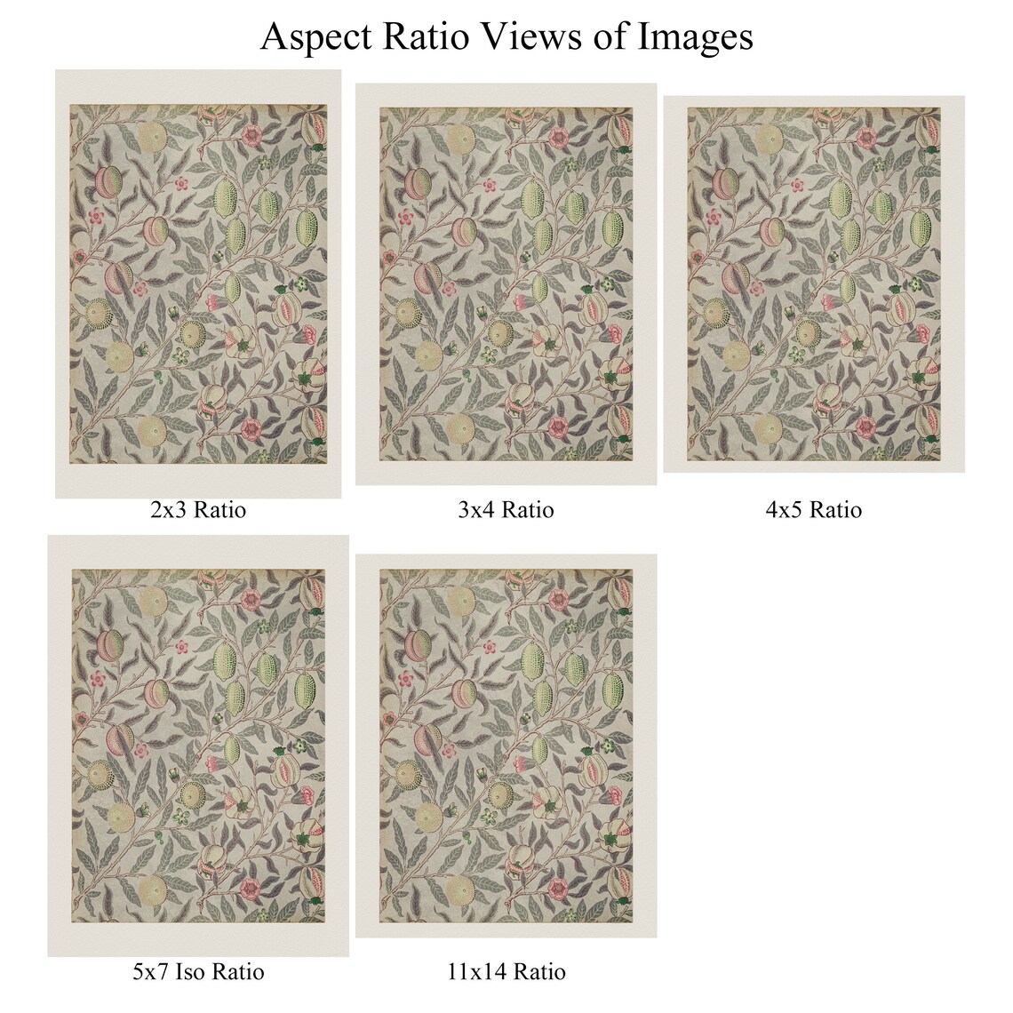 Vintage Floral Pattern Art Print, Textile Pattern - Image 2