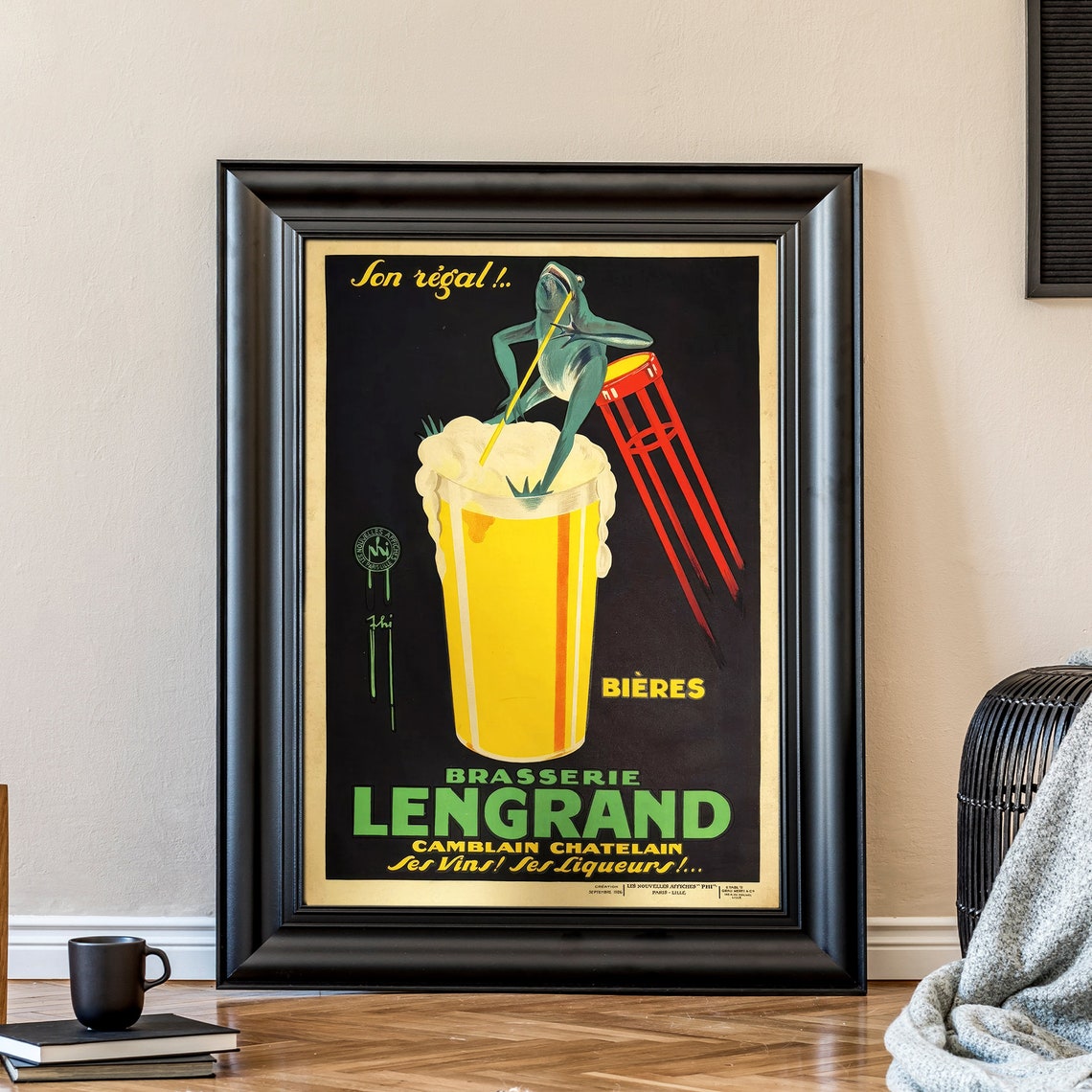 Vintage French Beer Art Print Advertising Art Print Art Nouveau French Poster French Bires Poster - Image 3