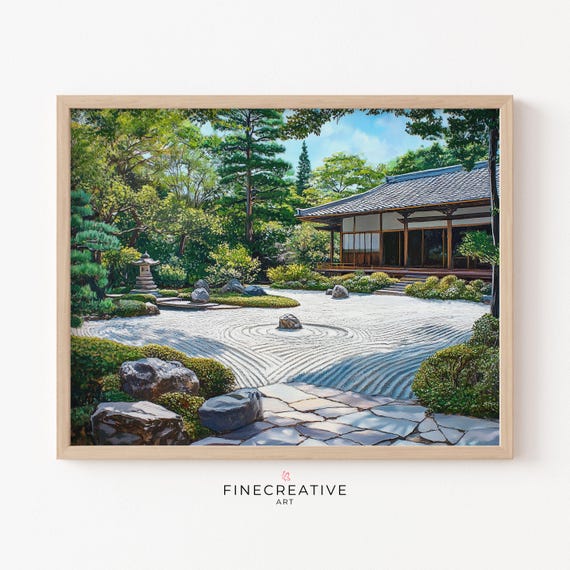 Zen Garden Print Mindfulness Painting Wall Art Zen Decor Yoga Wall Art Instant Spiritual Art Print I11