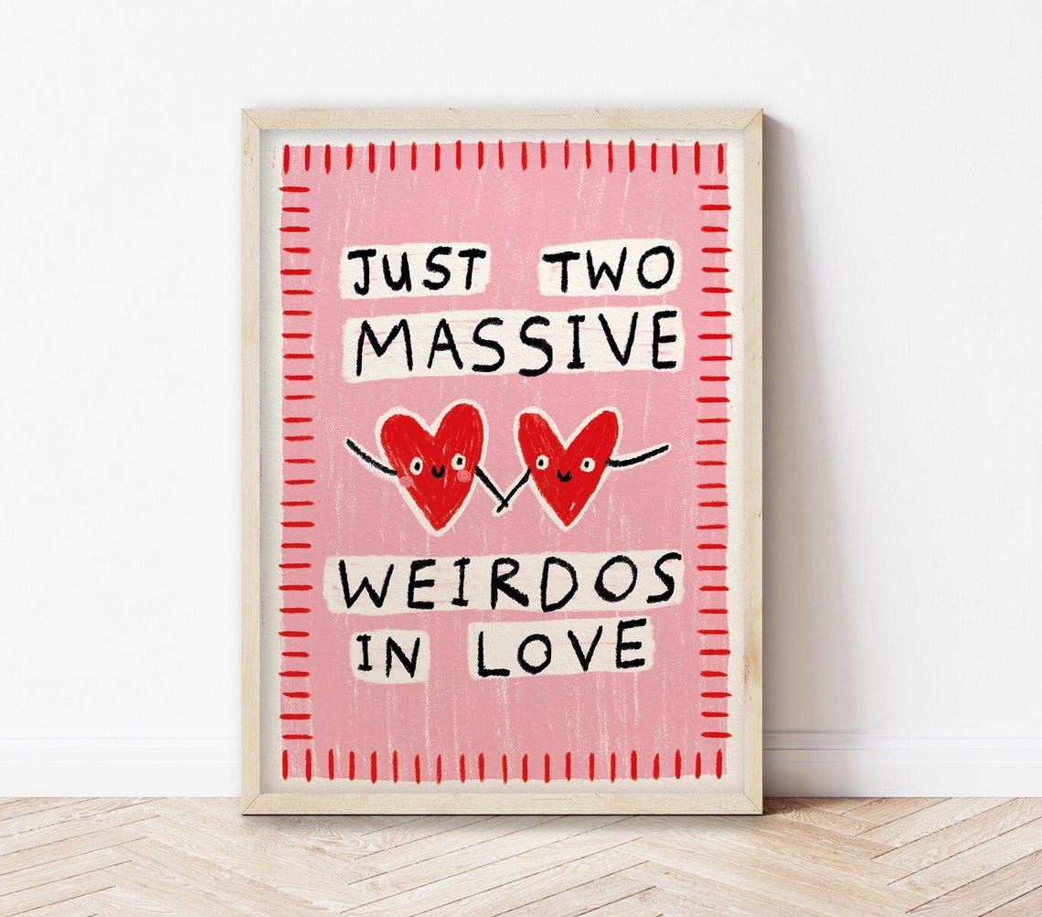 Two Massive Weirdos In Love Art Print