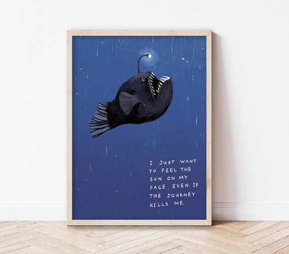 Black Devil Angler Fish A5a4 Print