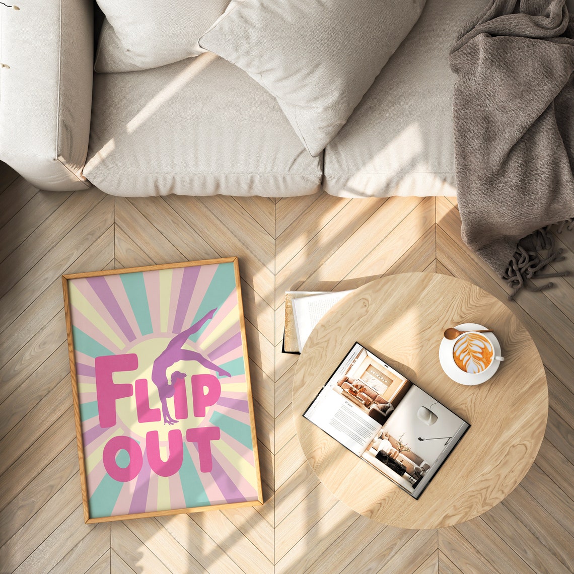 Gymnastic Flip Out Poster Motivational Teen Girl Bedroom Art Printables Funky Wall Art Girls Room Decor - Image 2