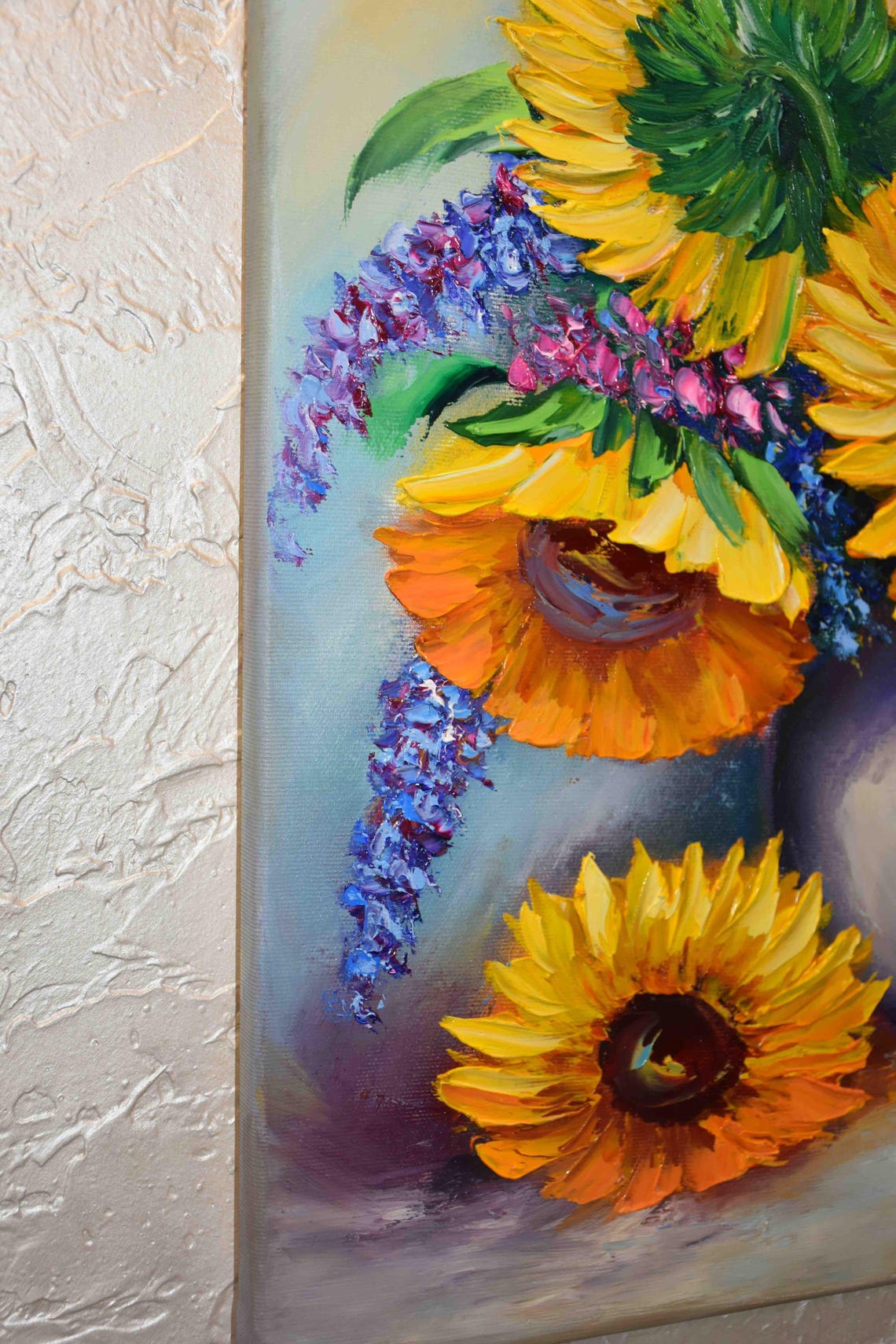 Sunflower Painting Flower Painting Original Painting Sunflower Wall Art Impasto Oil Painting Sunflower Artwork Sunflowers Painting Flower - Image 4