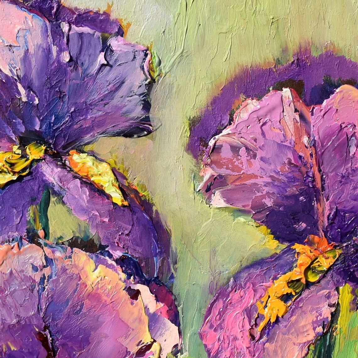 Iris Painting Iris Wall Art Purple Blue Art Landscape Painting Oil Painting Flowers Floral Artwork Floral Painting Oil Artwork Painting In - Image 5