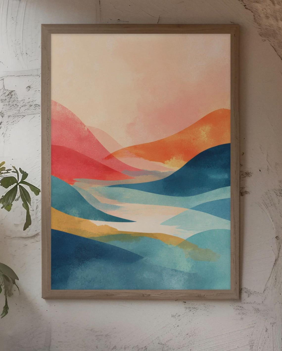 Abstract Circle Art Print Soft Pastel Geometric Decor