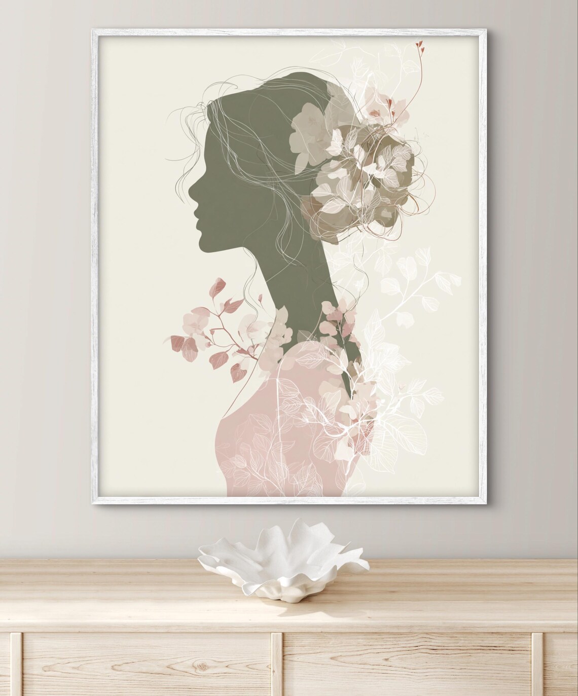 Fine Line Silhouette Art Elegant Woman