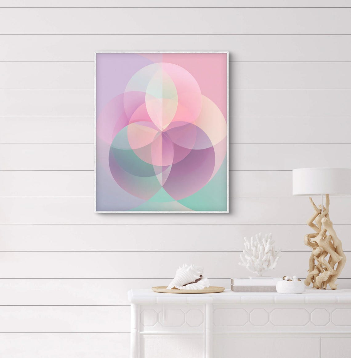 Overlapping Abstract Petals Modern Minimalist Wall Art Print