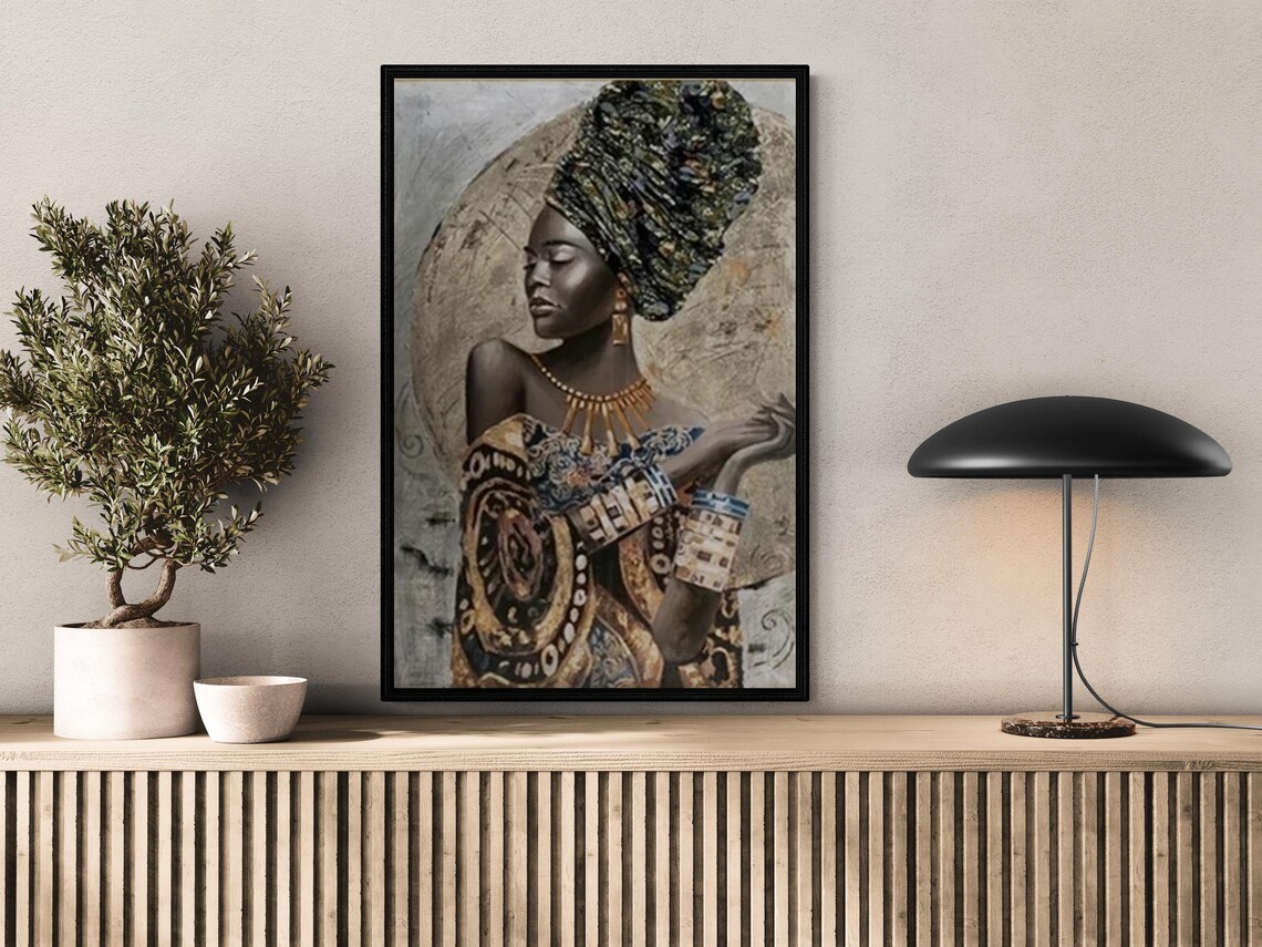 Woman Portrait, Elegant African Women Artwork
