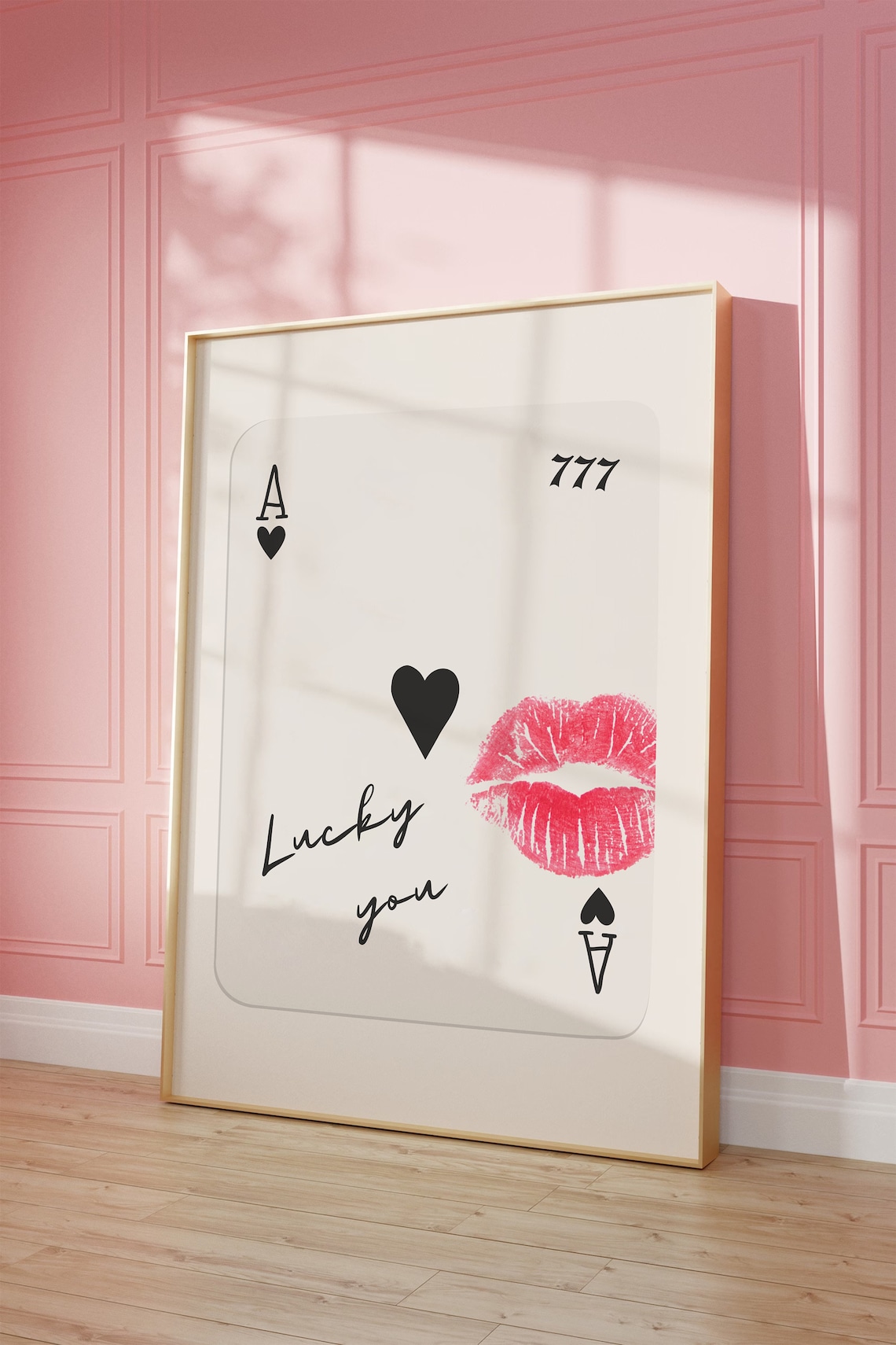 Black Ace Of Hearts Retro Playing Card Print