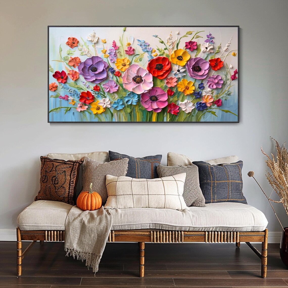 3D Floral Abstract Garden Mural, Spring Art Print - Image 2
