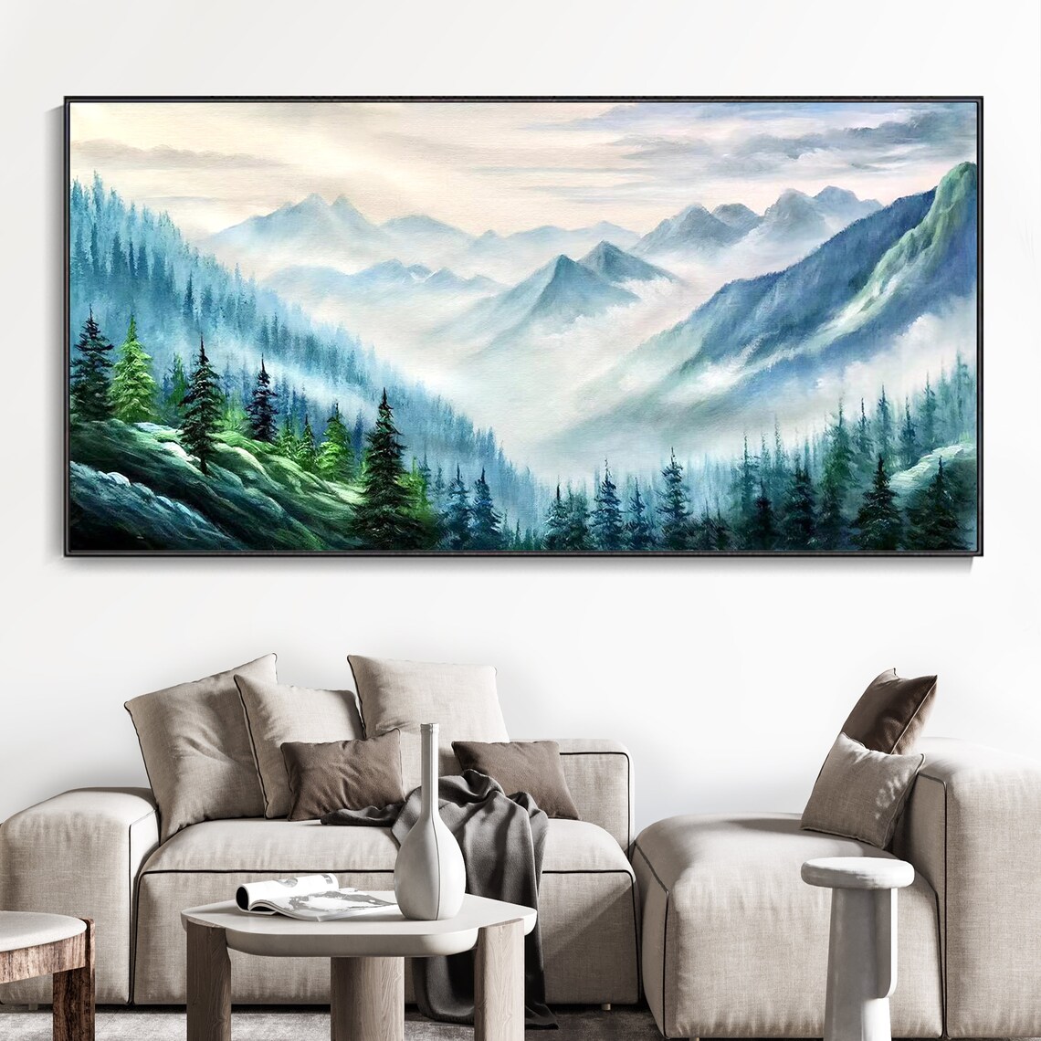Modern Forest Home Painting Green Forest Scenery Texture Art Abstract Impressionist Art Original Living Room Decor Wall Art Personalized - Image 2